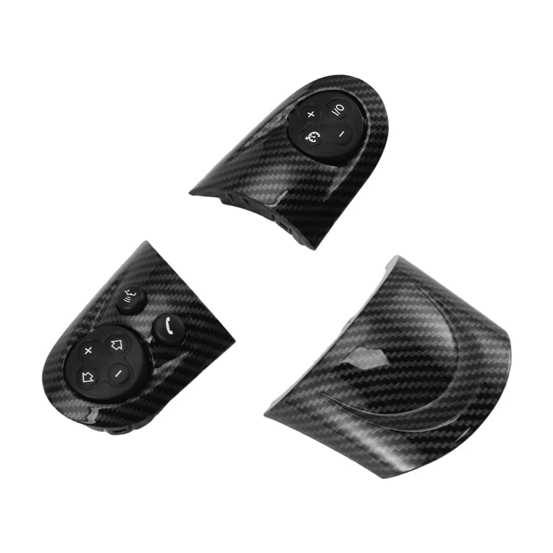 L10A Trim Cap For MINI Cooper Car Steering Wheel Switch Button In Carbon Fiber Style- Fits Models R55 R56 R57 R58 R59 R60 R61