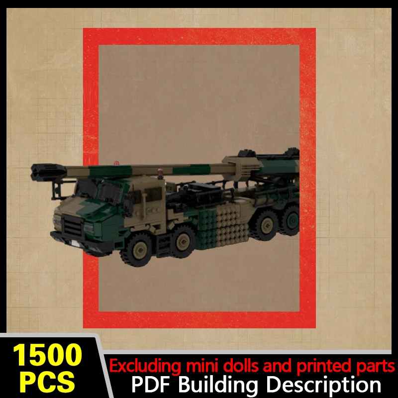 PLC-203 Vehicle-Mounted Howitzer Model MOC Building Bricks War Equipment Modular Technology Gifts Holiday Assemble Toys Suit