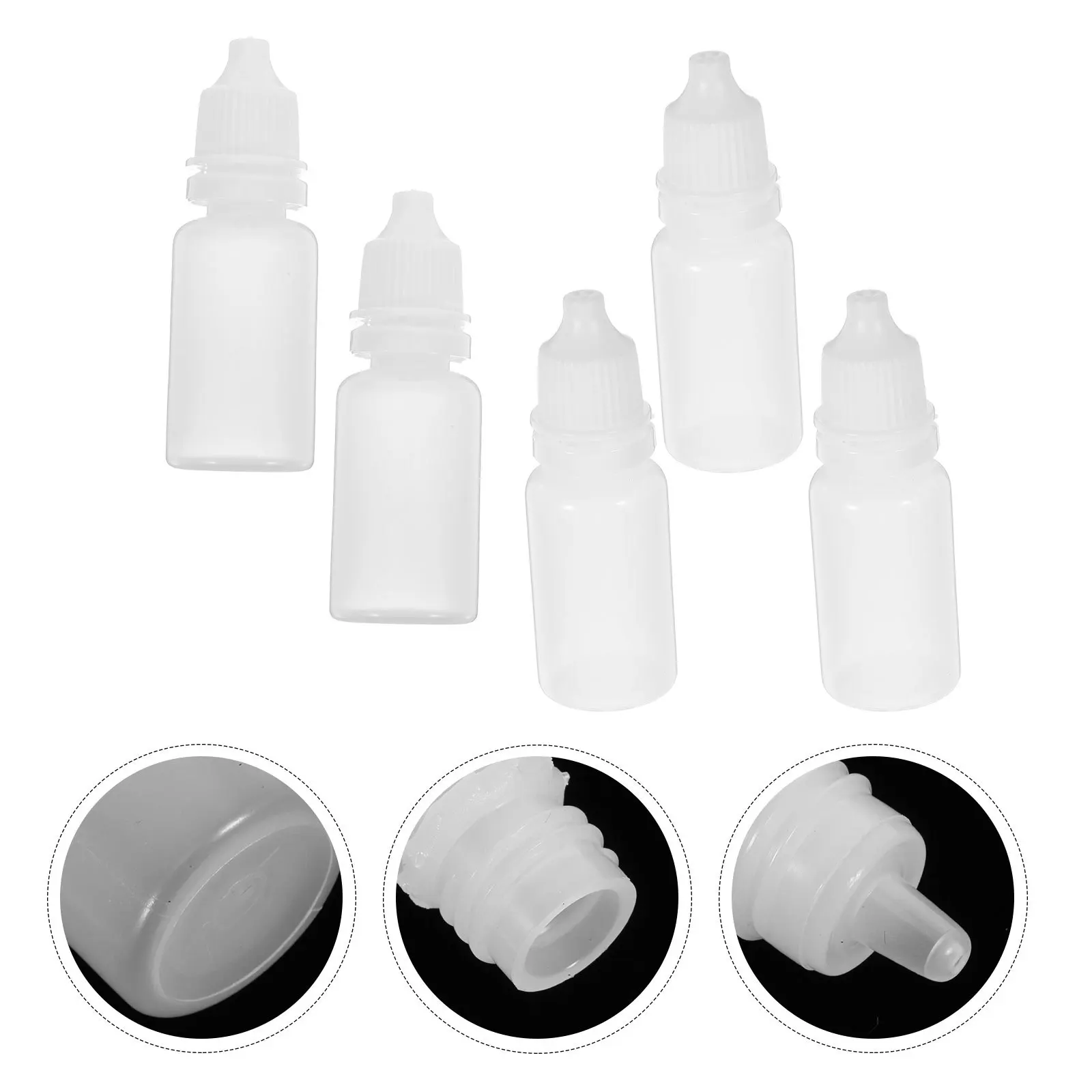 

5Pcs 10Ml Empty Squeezable Dropper Bottles for Eye Liquid Storage Resistant Cap Easy Control Drip for Oils Paints Essence