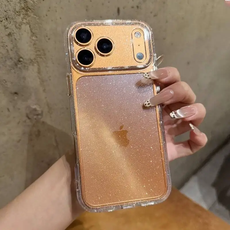 Luxury Bling Glitter Clear Case For iPhone 17 16 15 14 13 12 11 Pro Max X XR XS 7 8 Plus Shockproof Transparent Soft TPU Cover - náhled 3