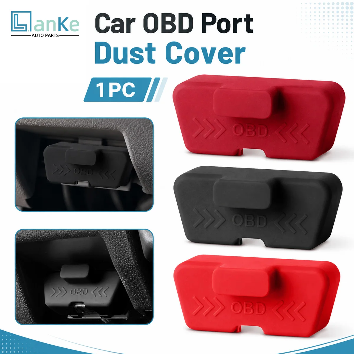 Lanke 1PC Car OBD Port Dust Cover Silicone Protector Dustproof Plug for Vehicle Diagnostic Socket Interior Protection Accessory