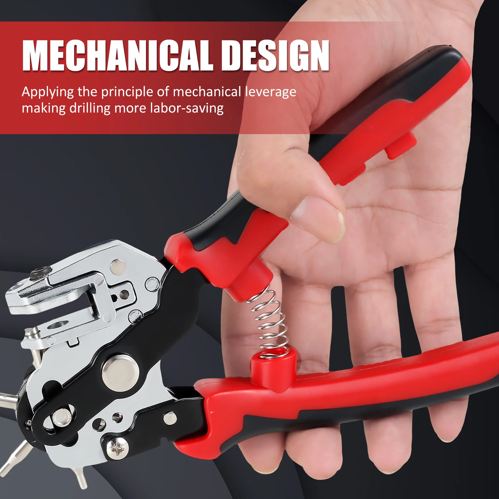 Leather Hole Punch Tool Stainless Steel Belt Hole Puncher Adjustable Handheld Hole Punch Tool for Fabric Belts Plastic Paper