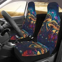 Forest Colorful Mushrooms Car Seat Covers 2pcs/Set Stretch Front Seats Covers Car Interior Protector Auto Bucket Seat Cover