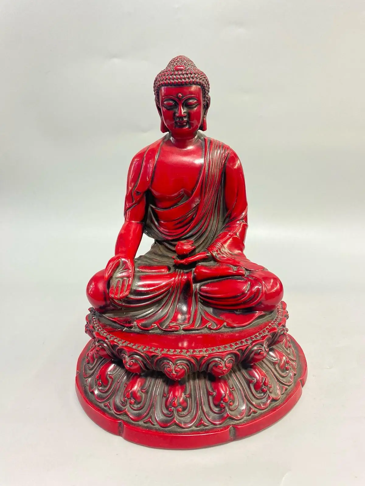 

home decor Buddhist culture red coral carved Sakyamuni Amitabha buddha statue