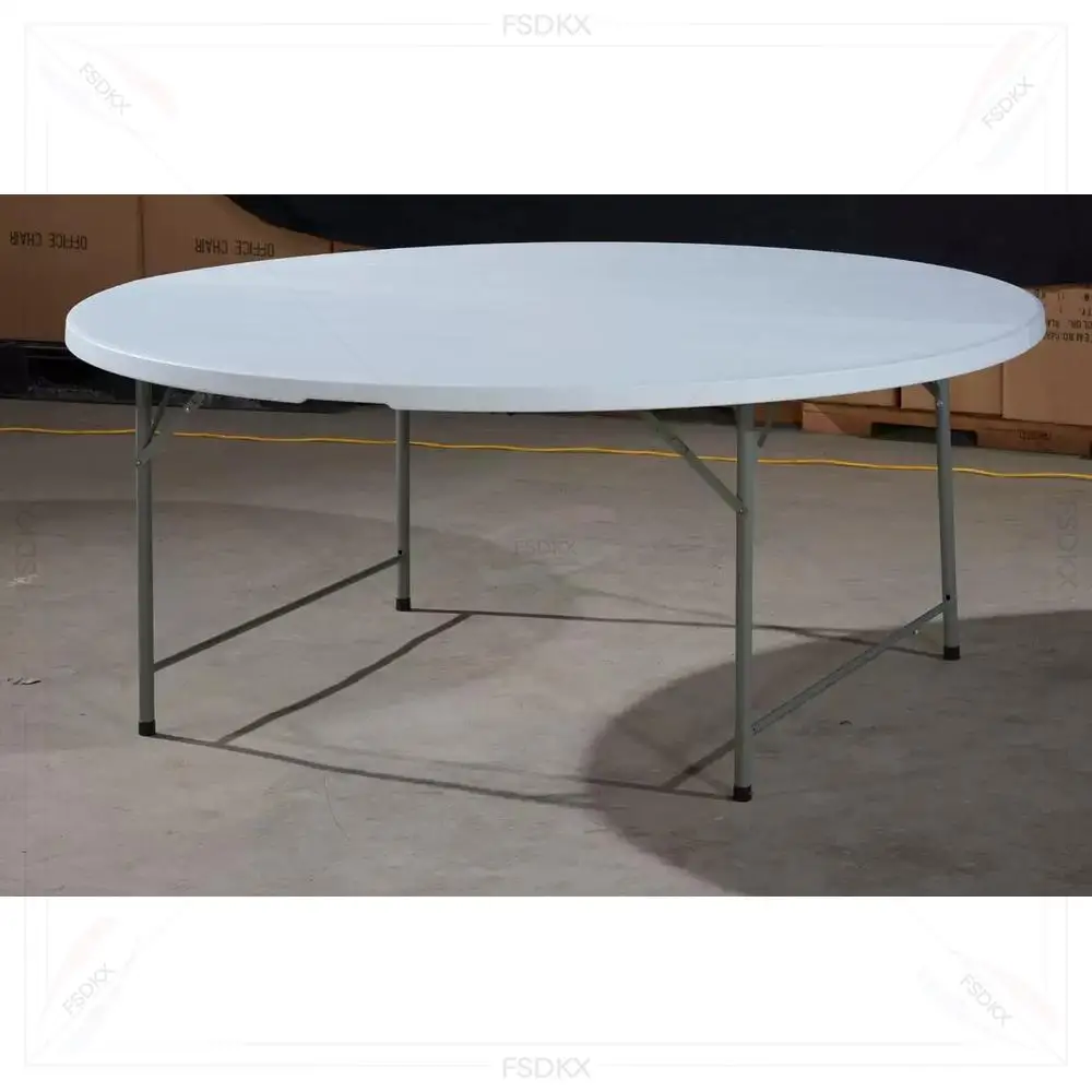 FSDKX Wholesale Customize Hot Sales Easy Carrying Camping Outdoor Acrylic Wedding Dining 6ft Plastic Folding Banquet Table