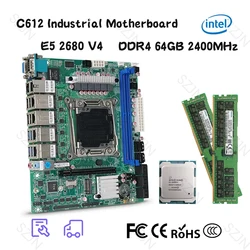 Home Nas Motherboard Combo LGA2011-3 C612 for NAS Router Sever 6x2.5GbE I226 10xSATA Support Raid With 64GB Ram