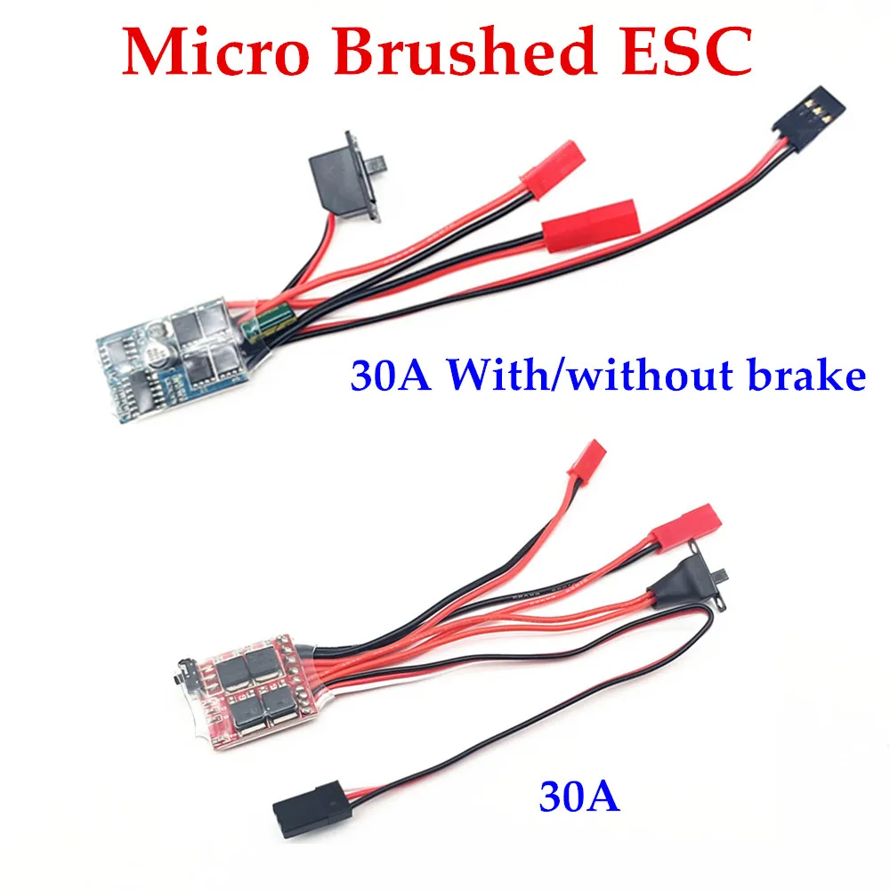 20A ESC 30A ESC Motor Speed RC ESC 2KHz Forward Reverse Brush Brake RC 2S For Controller Boat Car Prototank Top Regulator