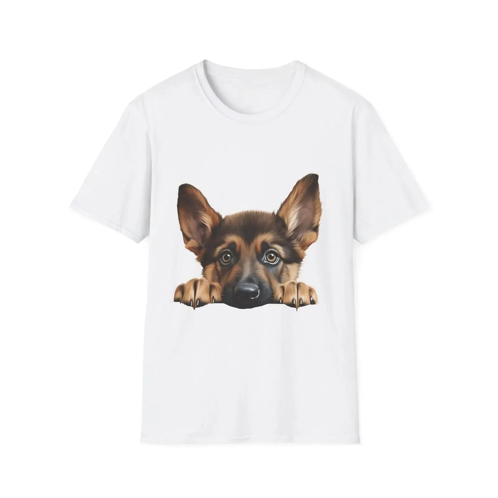 Cute German Shepherd T Shirt Pet Lover Apparel Dog Animal vintage Washed Casual streetwear Comfortable Top For Everyday Wear