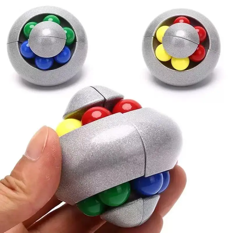 Kostka Orbital Metal Magic Cube, zabawka antystresowa, obrotowa kostka z fasolkami, zabawka antystresowa dla dorosłych i dzieci, dla osób z autyzmem i ADHD.