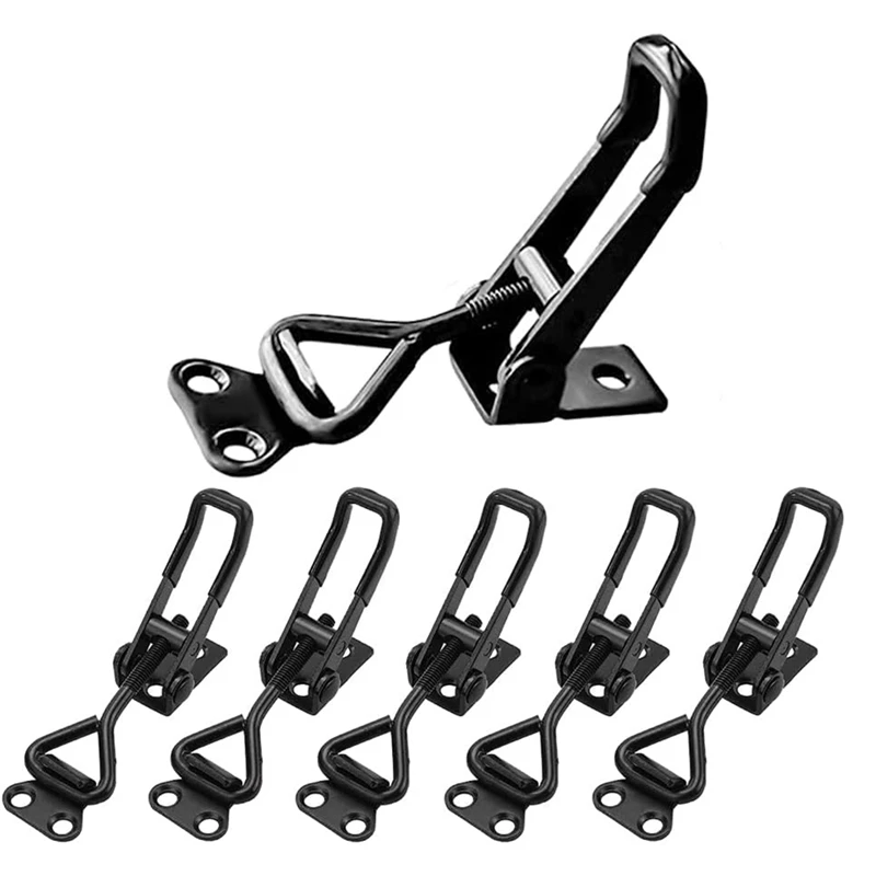 6 Pack Toggle Clamp Latch 100KG Holding Capacity 4001Pull Latch Clamps,Adjustable Quick Release Hasp Clamps