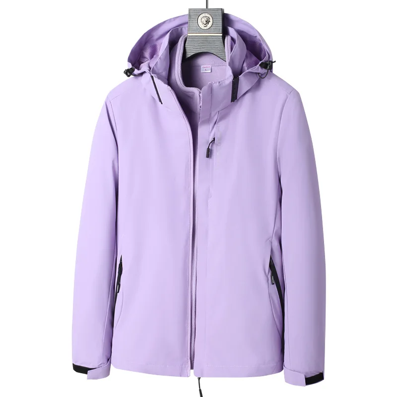 

Camping Hiking Jacket Women Autumn Outdoor Sports Coats Climbing Trekking Windbreaker Travel Waterproof Purple Rosy