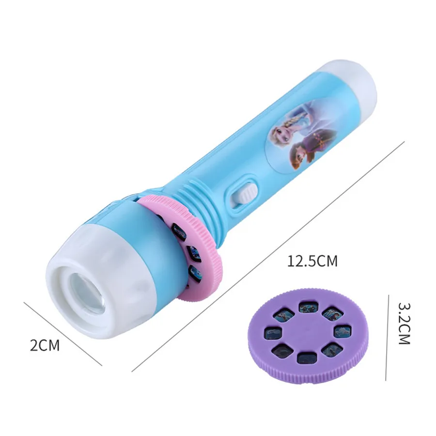 Princess Elsa Kids Torch Lamp Flashlight Projector Toy Spiderman Flashlight Projector Torch Lamp children's Birthday gifts Toys