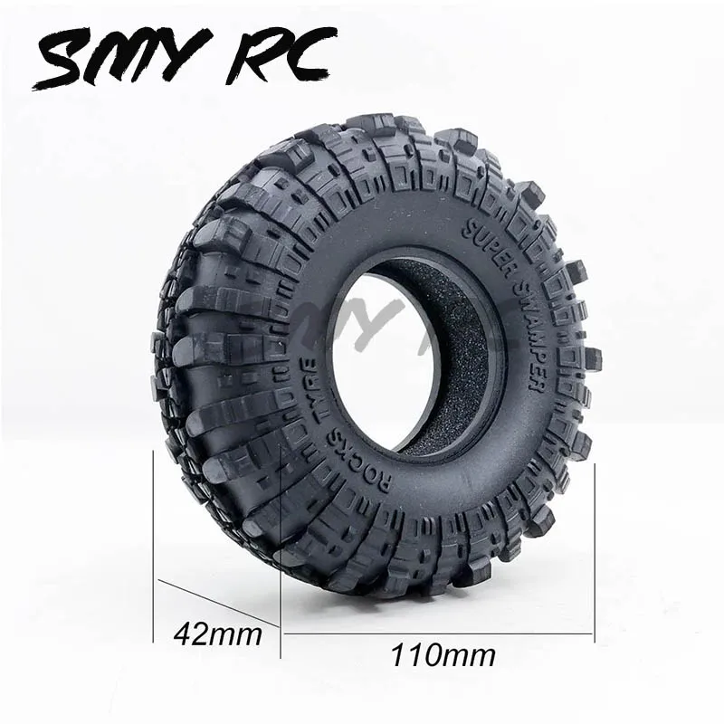 4szt 1.9 Inch 110mm Rock Crawler Tire Wheel With Solid Beadlock Wheel Rim For 1/10 Axial Trax Trx4 Rc4wd D90 D110 Tf2 Rc Car