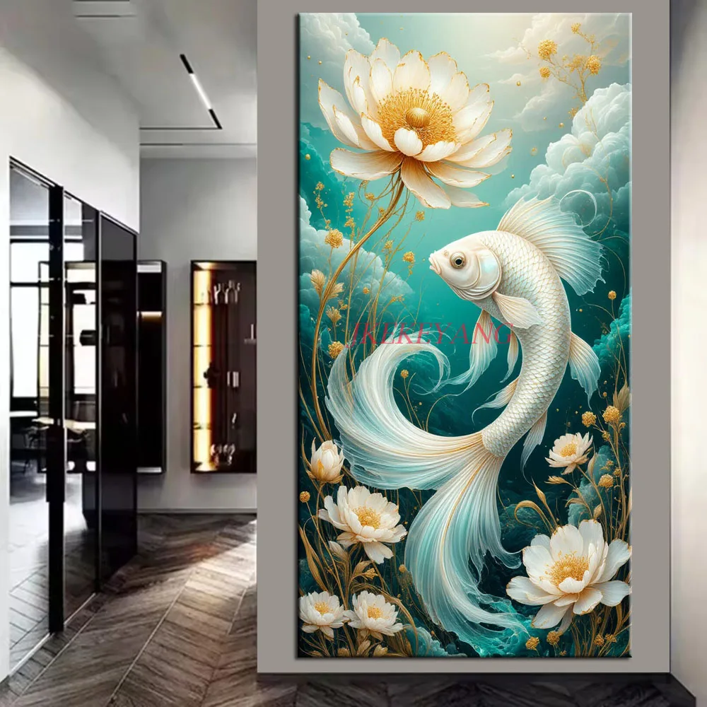 جميلة ليوبارد الطاووس والأسماك صورة DIY بها بنفسك ألواح تلوين حرفية لامعة غرزة الحفر الكامل الماس الفسيفساء مجموعة جديدة ديكور المنزل