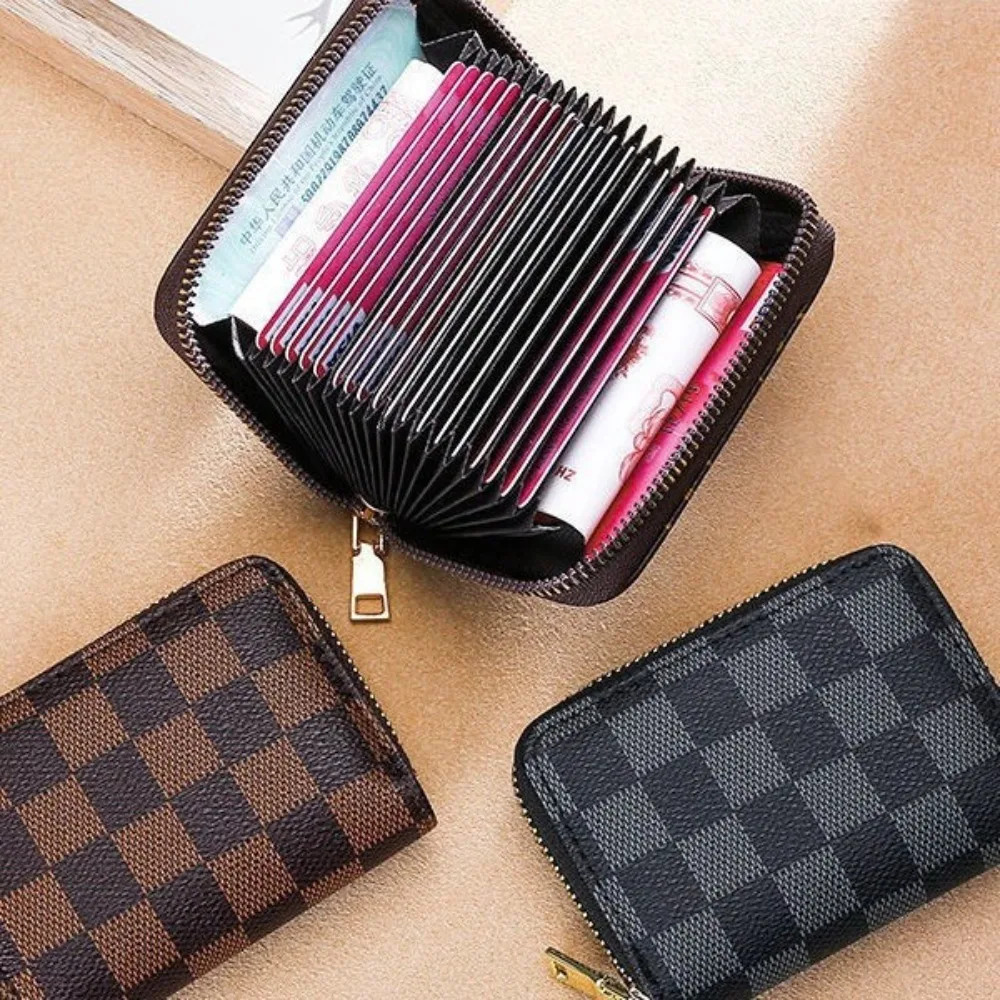 Card Holder Core Content Simple Solid Color Organ Style Large Capacity Wallet for All Purpose Holds Bank Cards Coins