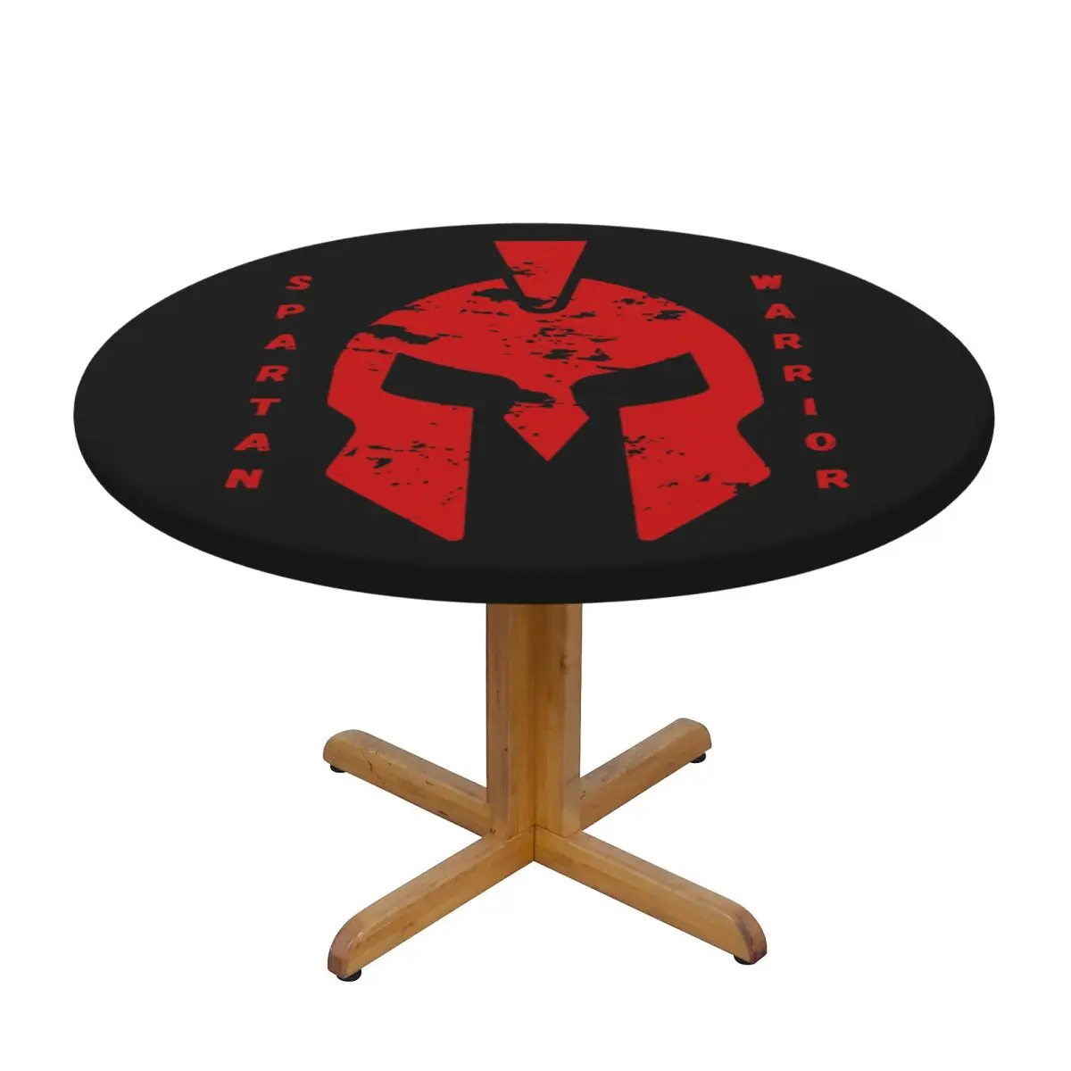 Spartan Sparta Warrior Helmet Logo Waterproof Round Tablecloth Oilproof Table Cloth for Kitchen Events Dining Table Cover