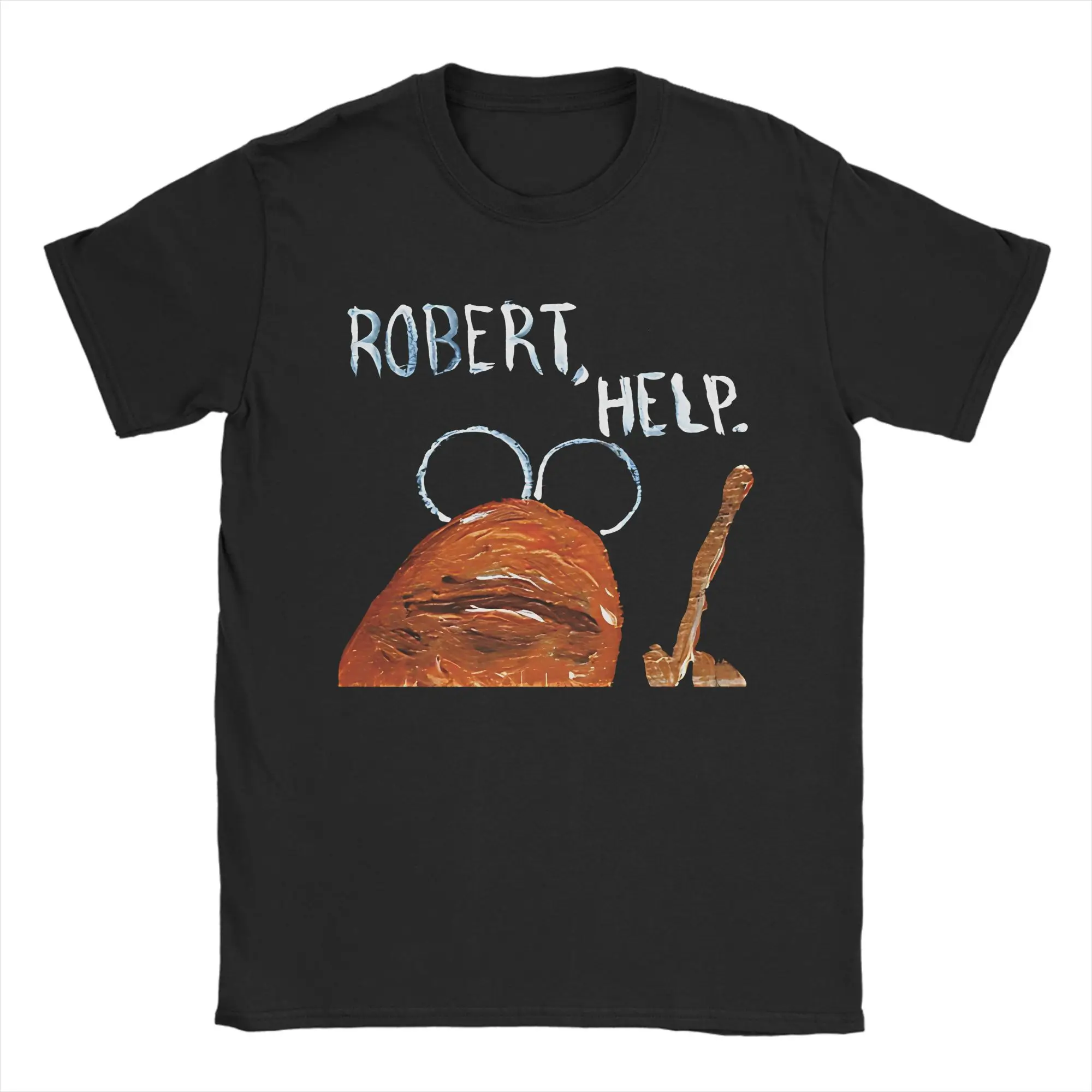 تي شيرت Harajuku Robert Help Marcus the Worm تي شيرت رجالي قطني بأكمام قصيرة ورقبة مستديرة ملابس صيفية