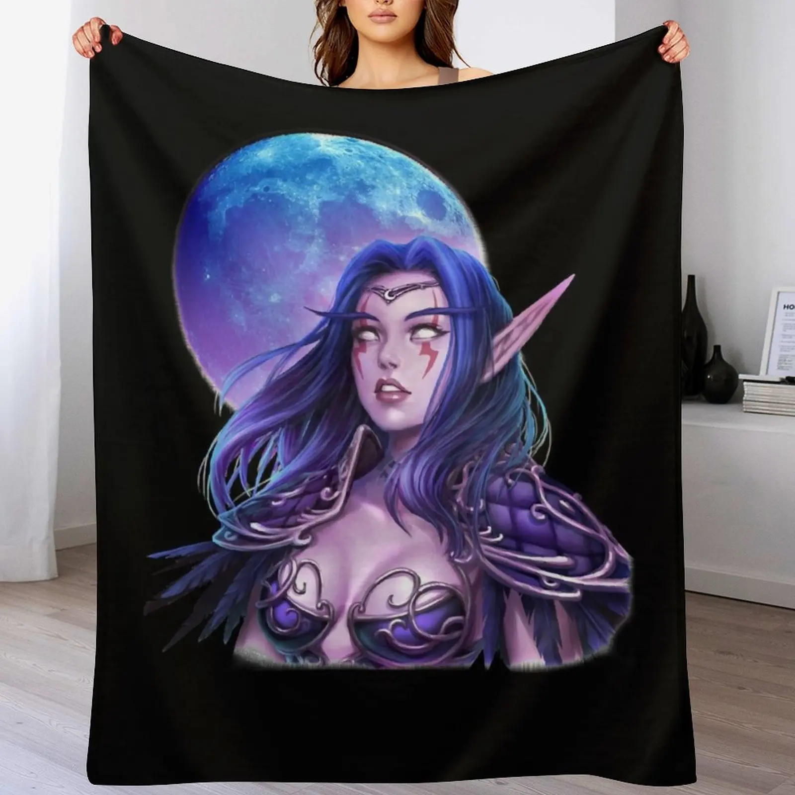 

Retro Vintage Hunter Night Elf Retro Wave Throw Blanket Travel Blankets Sofas Of Decoration Comforter Plaid Blankets