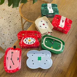 New Fashion Creative Cute Acetate Alarm Clock Hair Claw Clip For Women's Hair Accessories