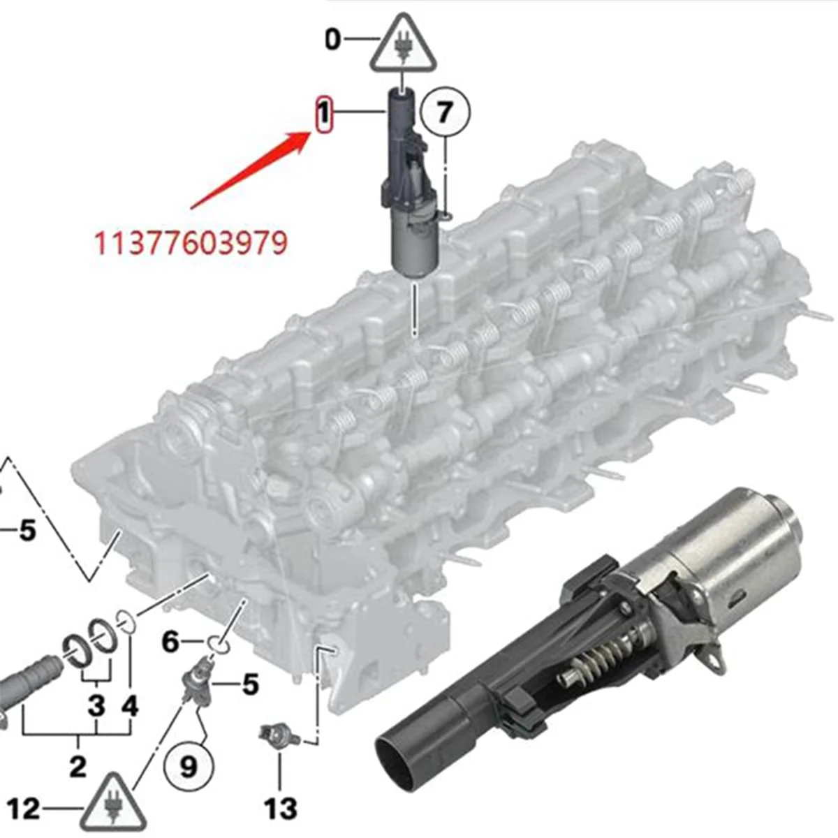 New Cylinder Valvetronic Timing Actuator Motor 11377603979 for BMW M2 N20 N55 135I 228I 320I Camshaft Solenoid Adjuster