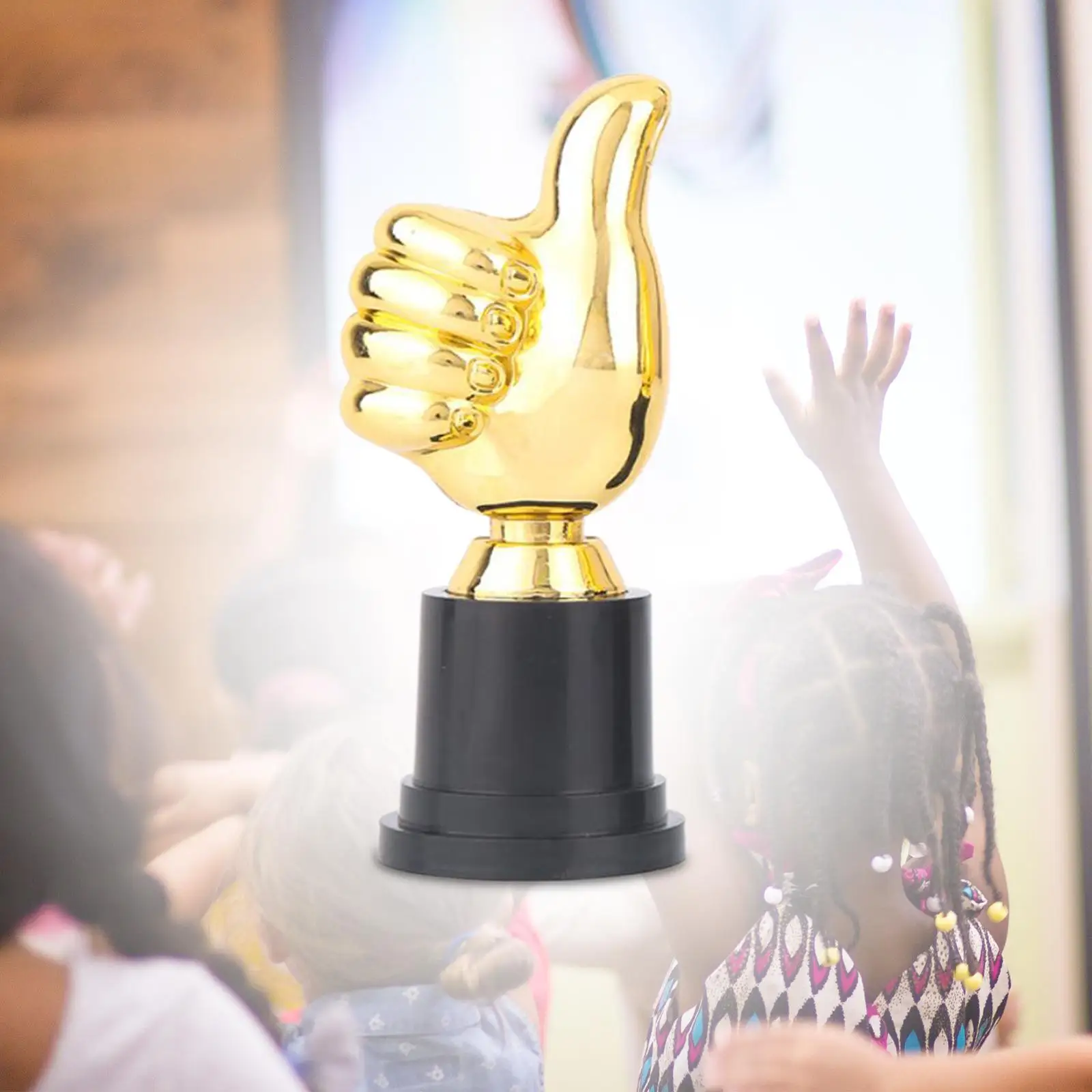 Award Trophy Thumb Golden Plastic Prize Cup for Kids Classroom School Rewards Appreciation Gifts Football Soccer Competition