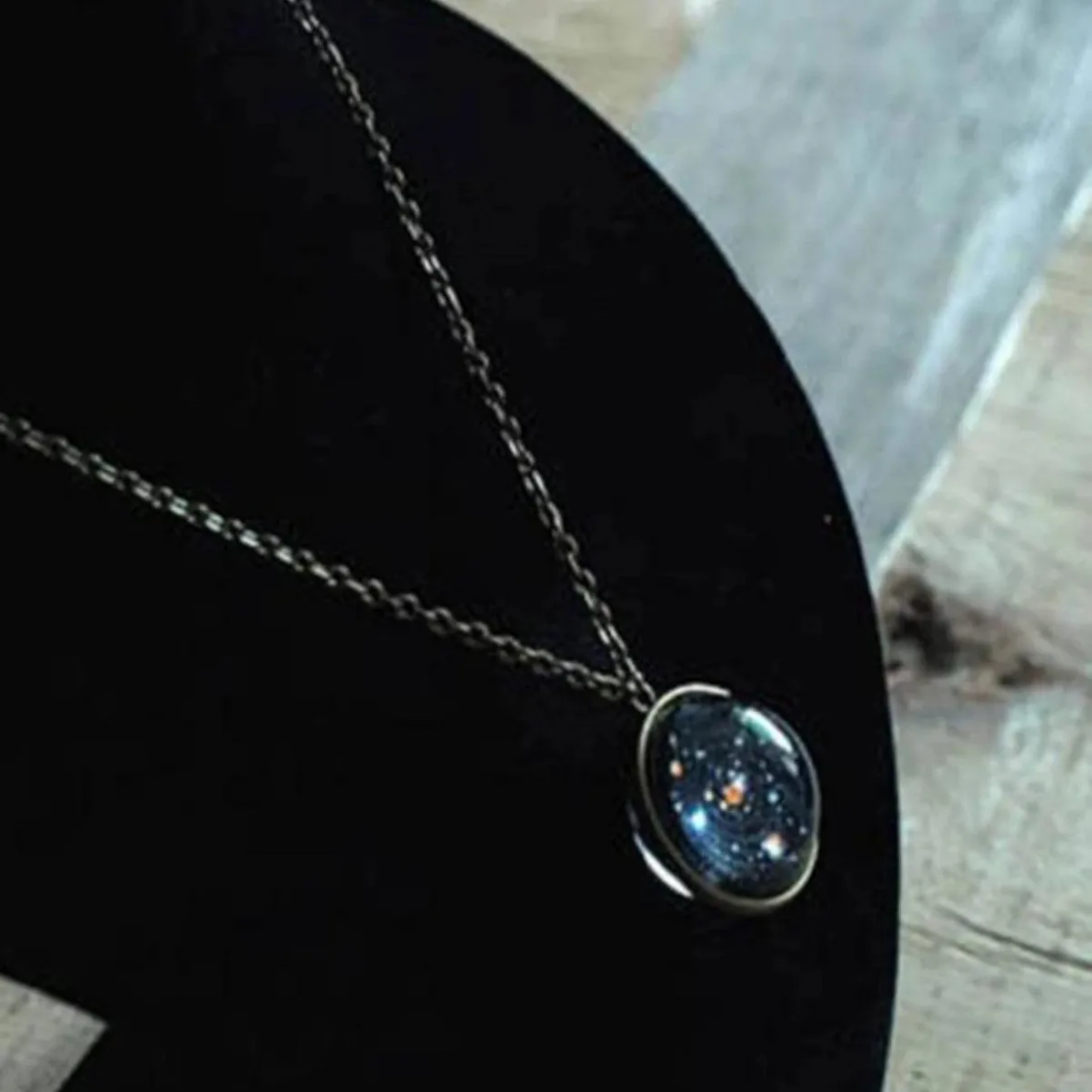 Solar System Eight Planets Necklaces Planet Galaxy Double Side Glass Ball Pendant Necklace for Women Men Astronomy Jewelry Gift