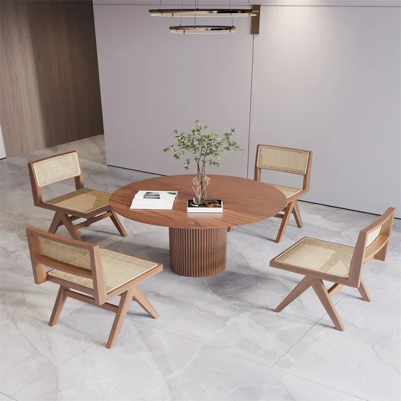 

Minimalist Round Dining Table, Base Stand Wooden Insulated Design, Breakfast Dining Living Kitchen Table