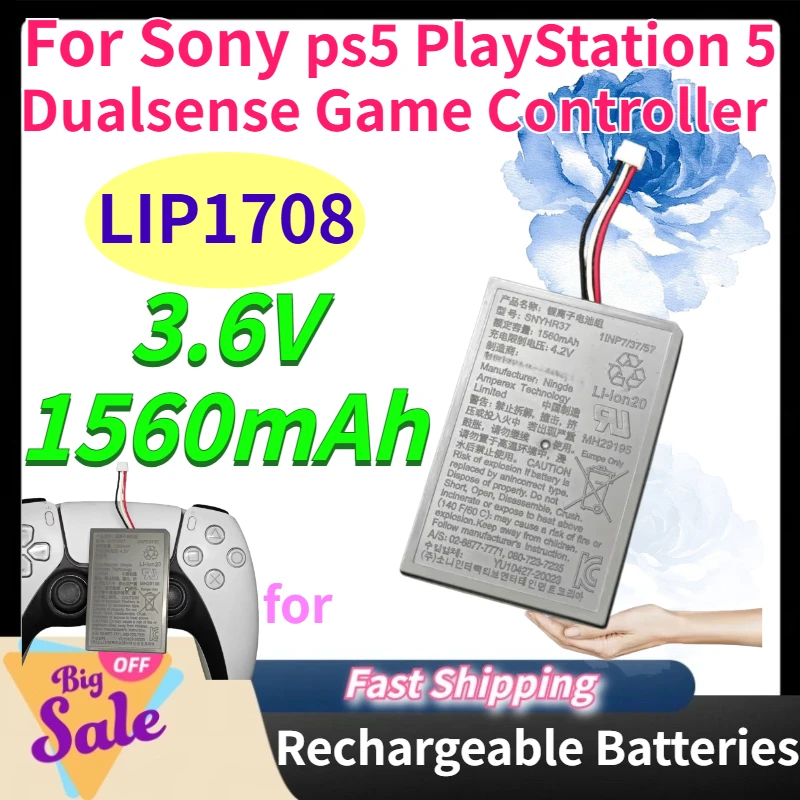 LIP1708 3.6V 1560mAh PS5 Controller Rechargeable Battery for Sony Ps5 PlayStation 5 Dualsense Game Controller Batteria in Stock