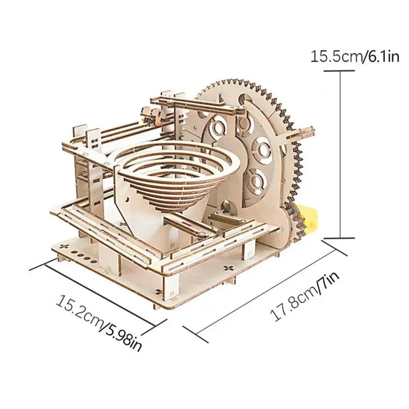 3d Houten Puzzel Marmeren Run Set Mechanische Elektrische Baan Roller Bal Model Bouwstenen Kits Diy Montage Speelgoed Cadeau Voor Kinderen