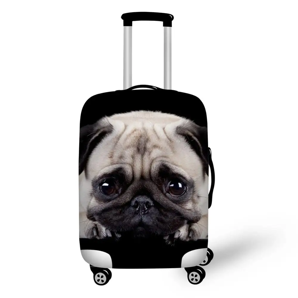 Funda protectora para equipaje con estampado 3d de cachorro Pug, cubierta antipolvo impermeable para maleta de 18-32 pulgadas, cubierta elástica