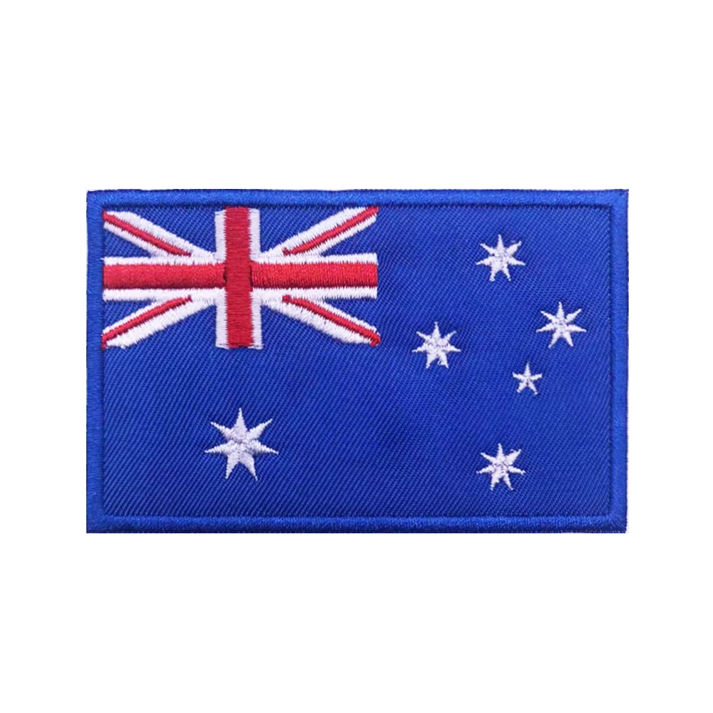 Australian flag Australia Patches Armband Embroidered Patch Hook Loop Iron On Embroidery  Badge Military Stripe