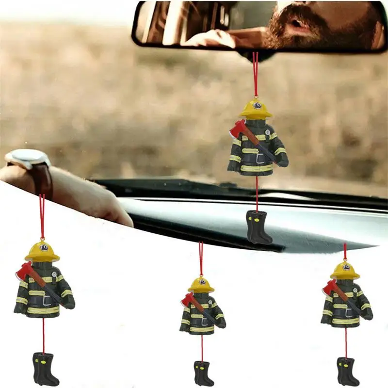 Firefighter Christmas Ornaments Firefighter Ornament For Christmas Tree Firefighter Decor Resin Christmas Car Decor For Fireman