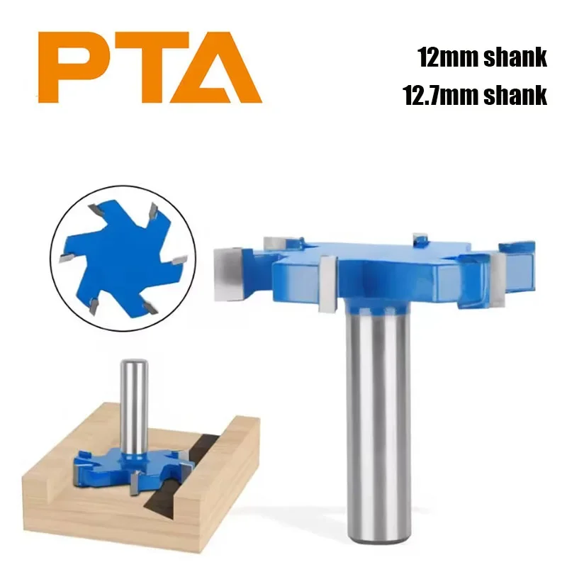 

1PC Six Blade Z6 T Type Slotting Cutter 6 Cutters Router Bit Woodworking Milling Cutter For Wood Bit Face Mill End Mill Tools