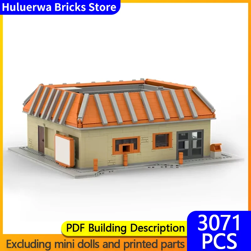 Popular Movie Street View Model MOC Building Bricks Burger Shop Modular Technology Gifts Holiday Assemble Children Toys Suit