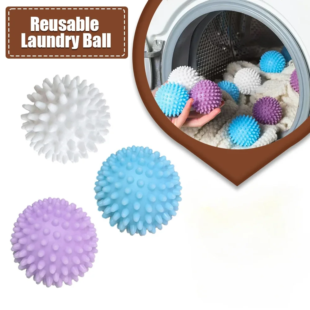 

4Pcs PVC Dryer Ball Reusable Laundry Ball Washing Machine Drying Fabric Softener Ball for Home Clothe Cleaning Tool Accessrices