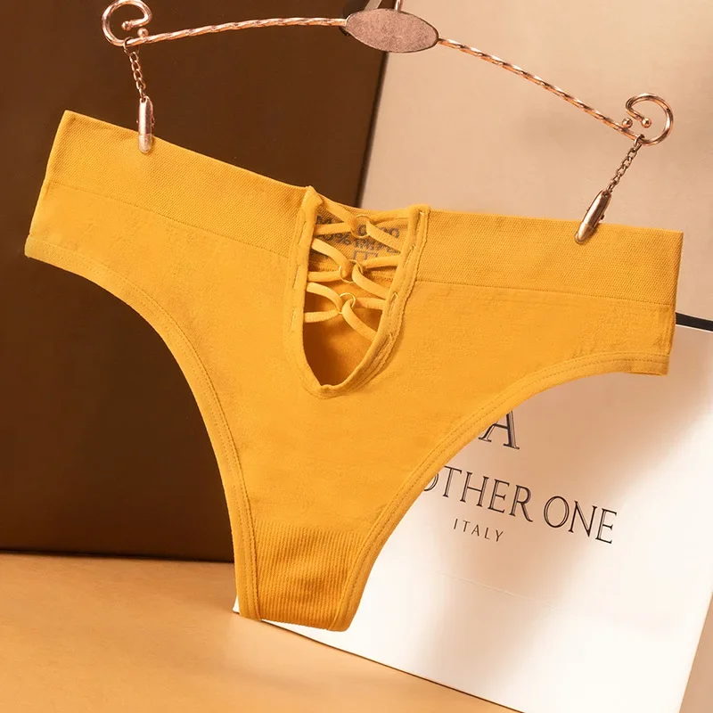 Women's Sexy Panty Seamless Thong Female Intimate Clothes Low Rise Comfort Underwear Lady's Soft Underwear Solid Color Lingerie image 2