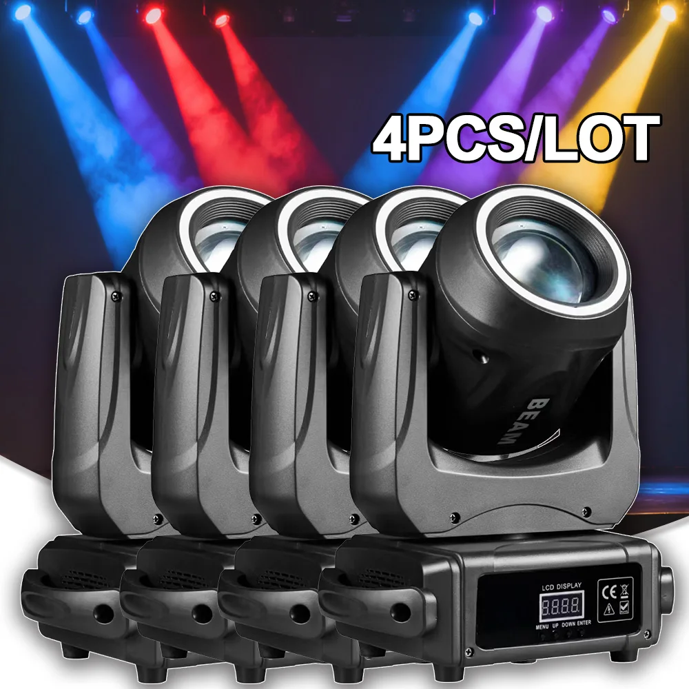 

4 шт. светодиодный луч 150 Вт с подвижной головкой, сценическое освещение с эффектом радуги, Dj Disco DMX, музыкальное управление, освещение гобо, свадебное сценическое освещение