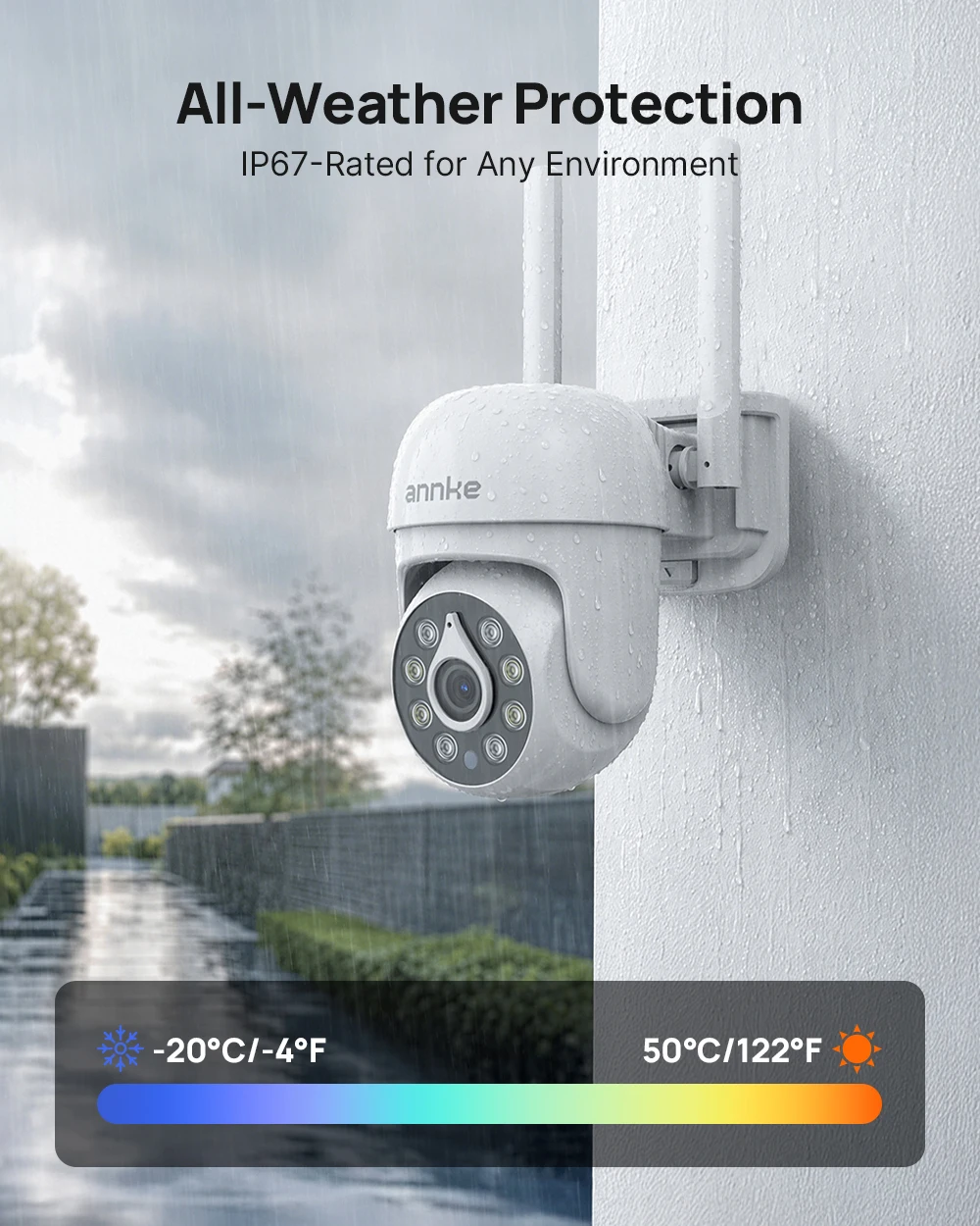 ANNKE 5MP PT Wireless 360° Pan‑90° Tilt Security System with 12″ All‑in‑One NVR Monitor , 10‑Channel, Smart Tracking, Dual‑Band WiFi, Two‑Way Audio, IP66, Expandable (2/4/6/8/10 Cameras)
