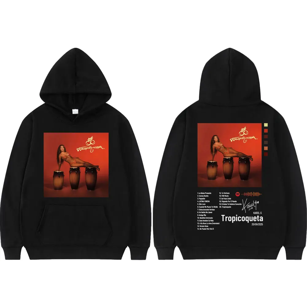 

Karol G Tropicoqueta 2025 New Album Poster Graphic Hoodie Fashion Hip Hop Hooded Sweatshirt Men Women Casual Oversized Pullovers