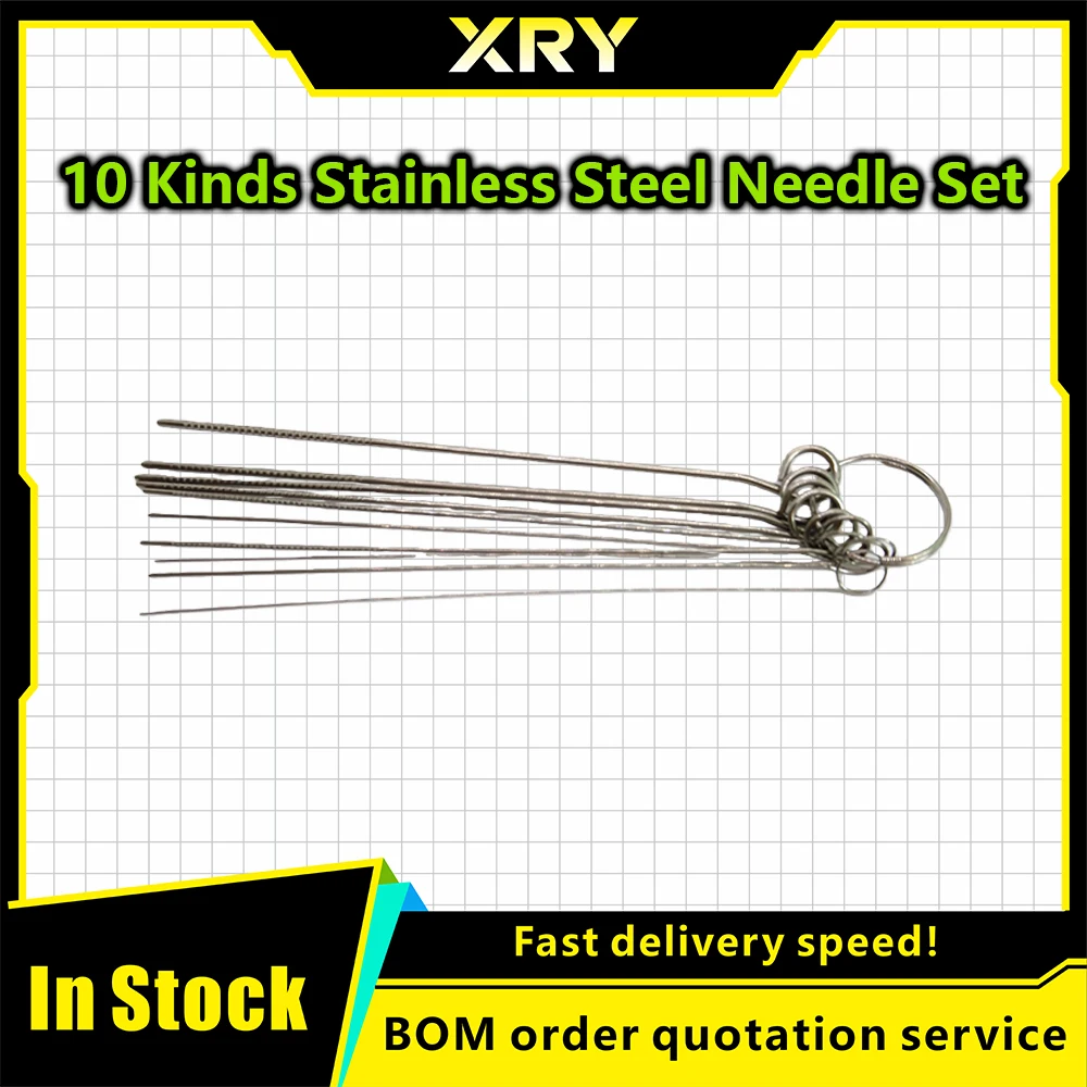 XRY 10 Kinds Stainless Steel Needle Set PCB Electronic Circuit Through Hole Needle Desoldering Welding Repair Tool 0.4-1.2mm
