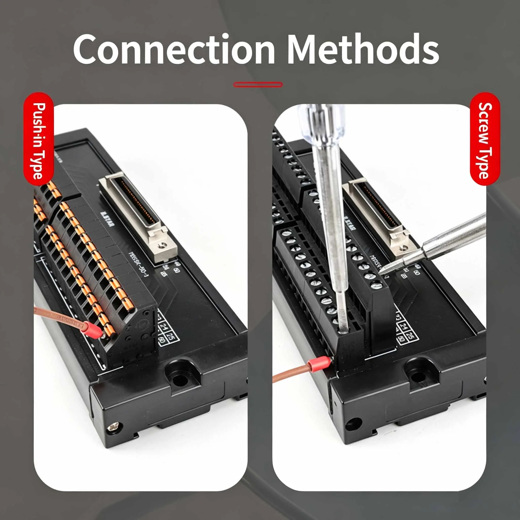 1-in Multi-out Terminal Block Module,Spring-Loaded Push-In Power Splitter,DIN Rail Mounted PLC Sensor Wiring Terminal Block Box