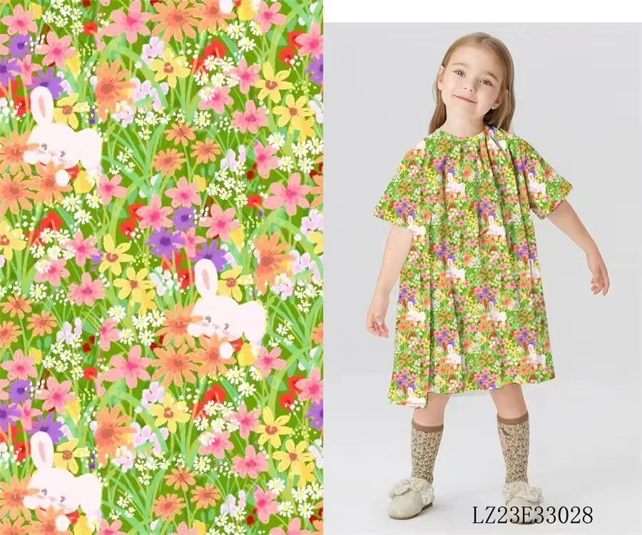 

Dream of Summer 100% Cotton Fabric 80S Like Liberty Digital Printing for Sewing Cloth Dresses Skirt Kids Designer Soft Material