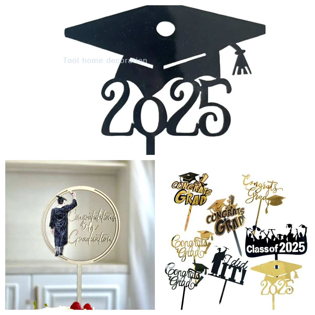 1-шт-поздравление-на-выпускной-счастливый-золотой-черный-акриловый-плагин-для-торта-украшение-для-выпускной-вечеринки-университета
