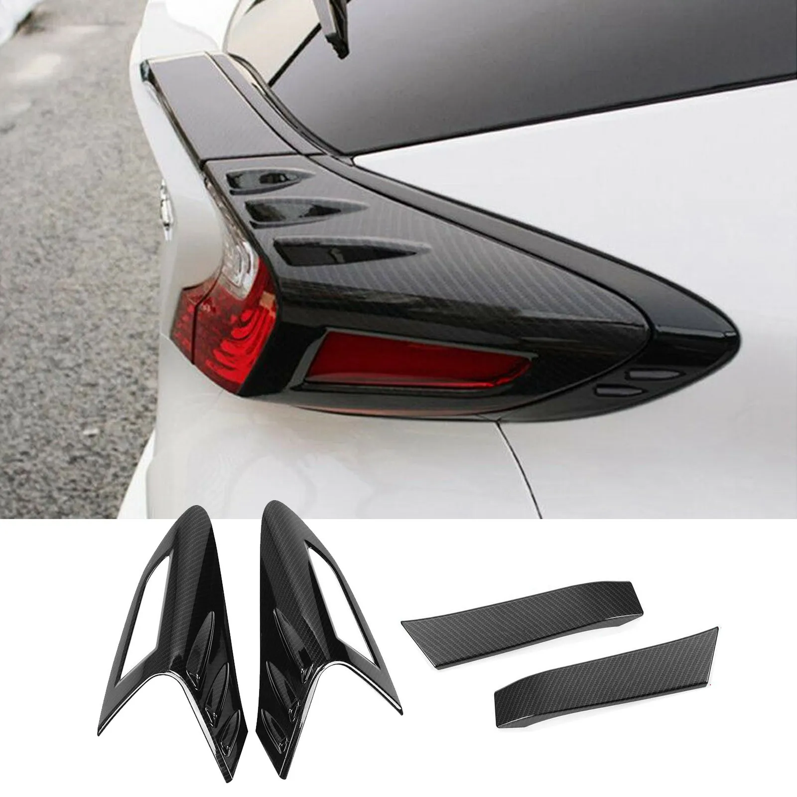 

For Toyota C-HR CHR 2016-2019 Carbon Fiber Rear Tail Light Lamp Cover Trim Car Auto Accessaries