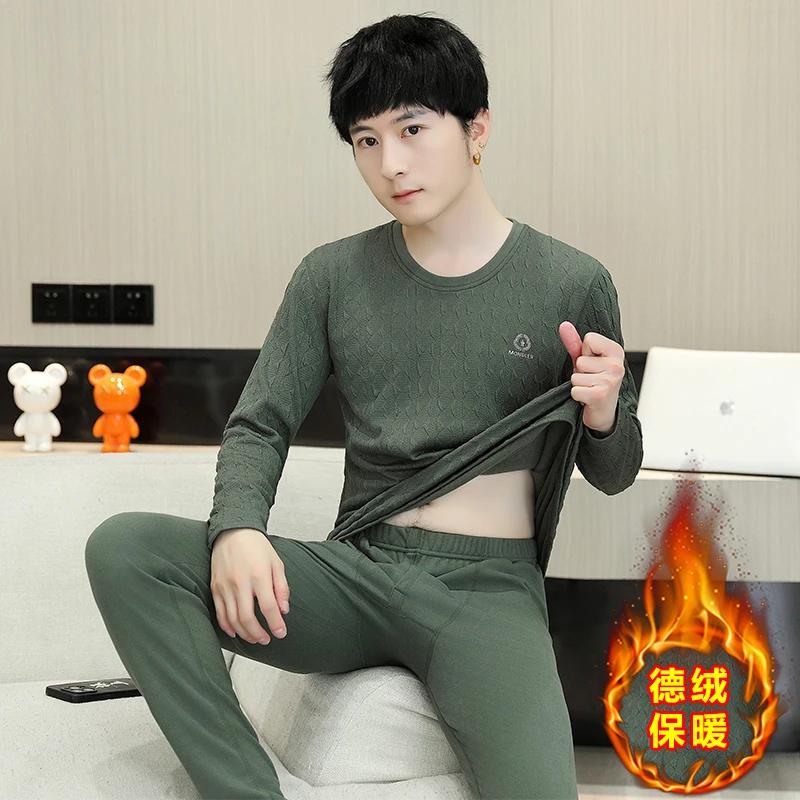 مجموعة ملابس داخلية حرارية عالية الجودة للطلاب والمراهقين لعام 2025 مع قميص قاعدة مخملي ألماني لطلاب المدارس الثانوية