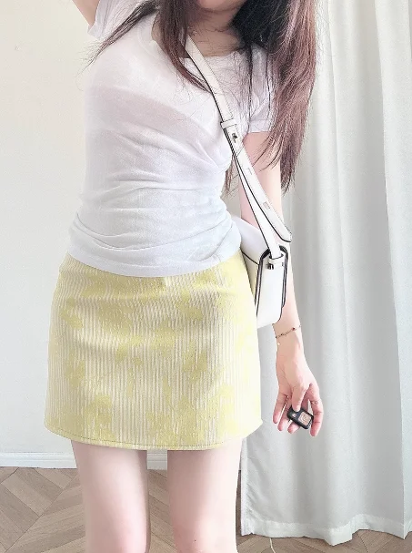 Summer High Waist Sexy Skirts Girls, Japanese Harajuku, Gothic, Yellow Color, Splicing, Kawaii, Hot Fashion, New