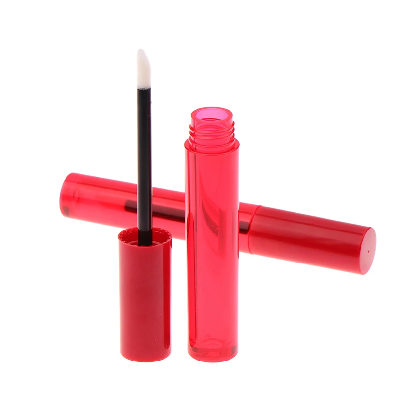 3ml Round Red Lip ABS Tubes With Brush Lipgloss Lipstick Lip Empty Eyeliner Tube Bottle Containers Cosmetics Packaging