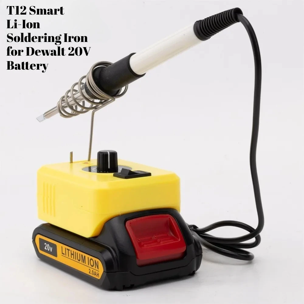

Умный литий-ионный паяльник T12 для аккумулятора Dewalt 20V, 100-480 Вт ° Портативный инструмент для быстрого нагрева с защитой от низкого напряжения.