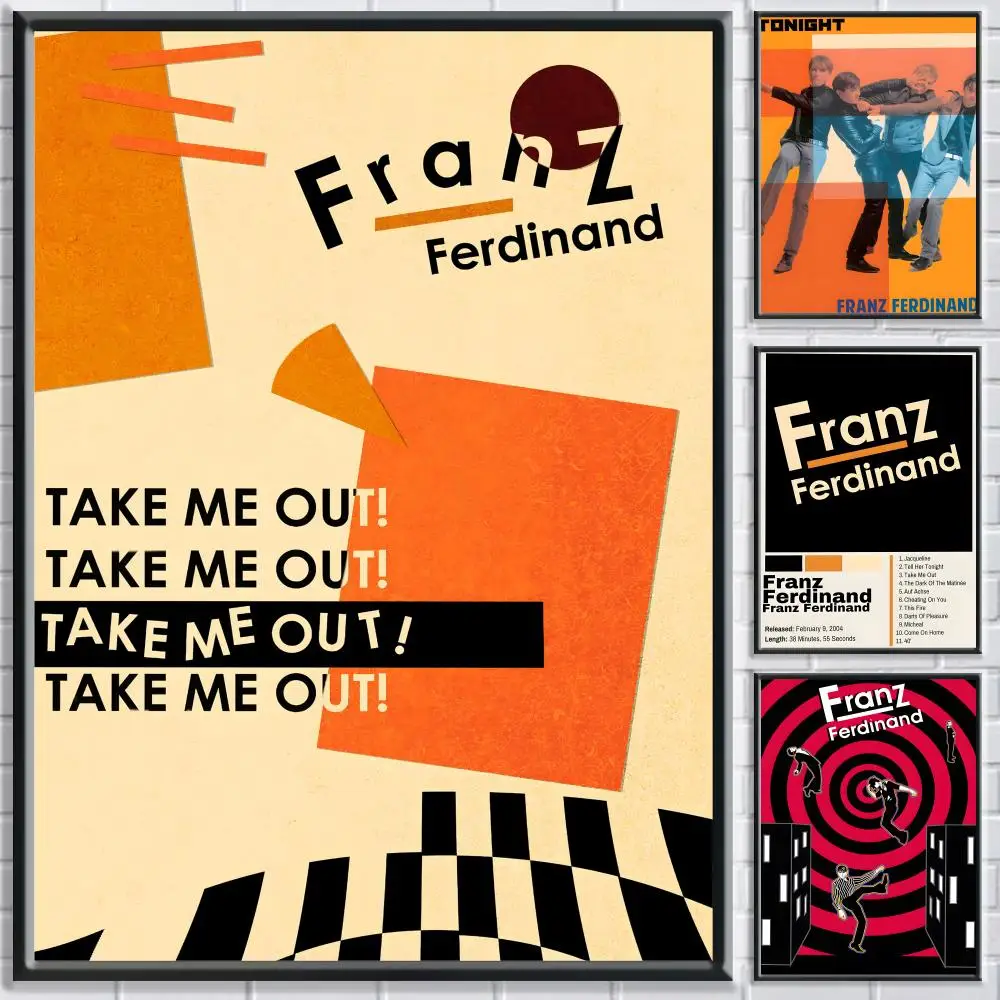Band F-Franz Ferdinand Poster HD Self Adhesive Waterproof Wall Art Ideal for Home Office Dorm Bedroom Great Gift