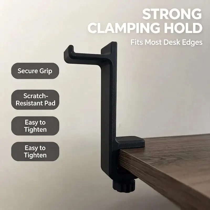 Heavy Duty Desk Clamp Headphone Stand Desk Side Headset Holder Headphone Organizer Universal Over-Ear Headphone Display Rack